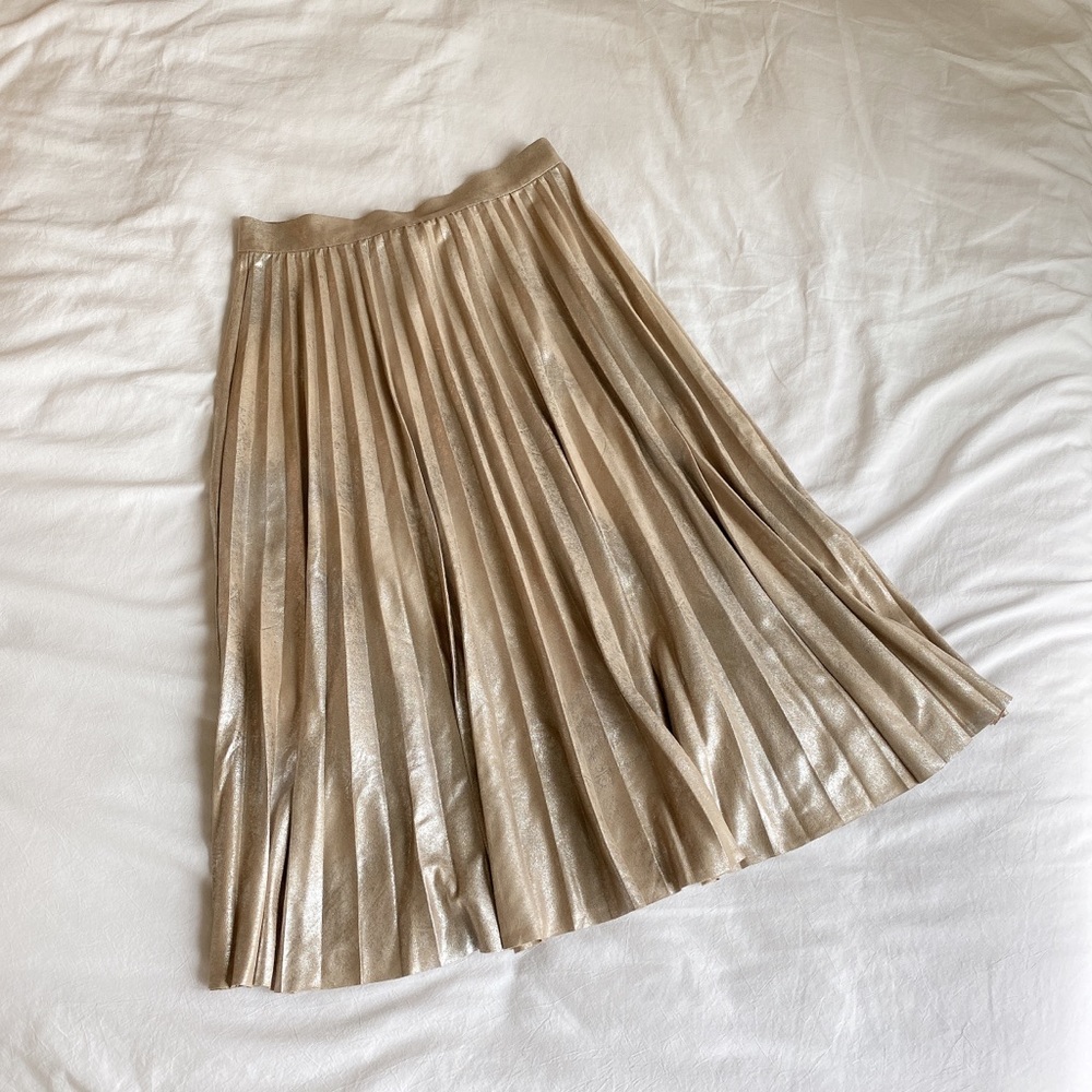 Zara Gold Midi Skirt